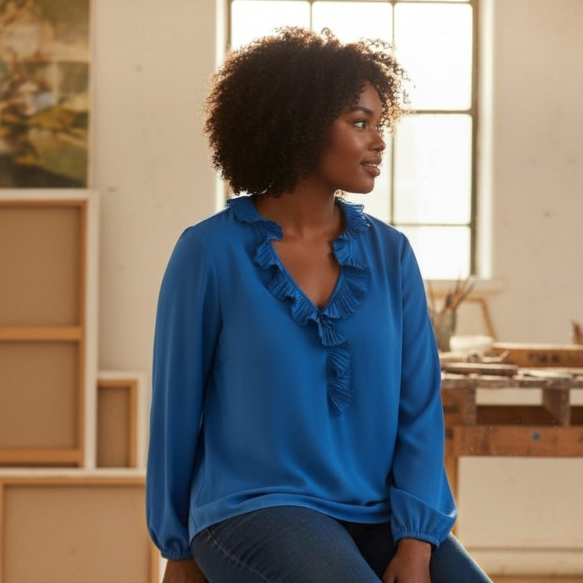 Blouse avec fronce