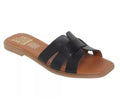 mules en cuir noires