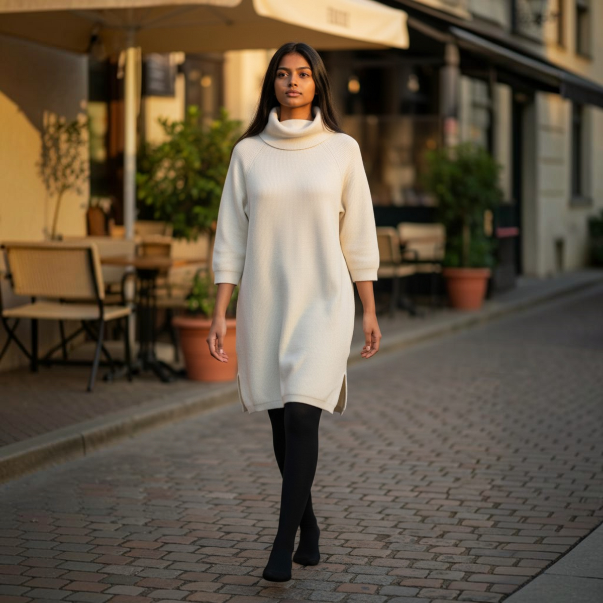 Robe pull épaisse blanche