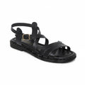 Sandales plates style spartiate en cuir