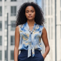 Blouse à col lavallière