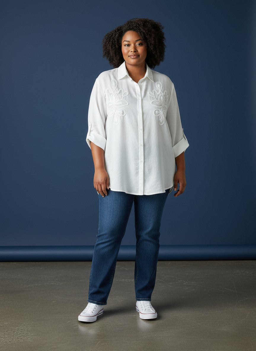 Chemise blanche avec broderie