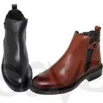 Bottines en cuir munis d'un zip
