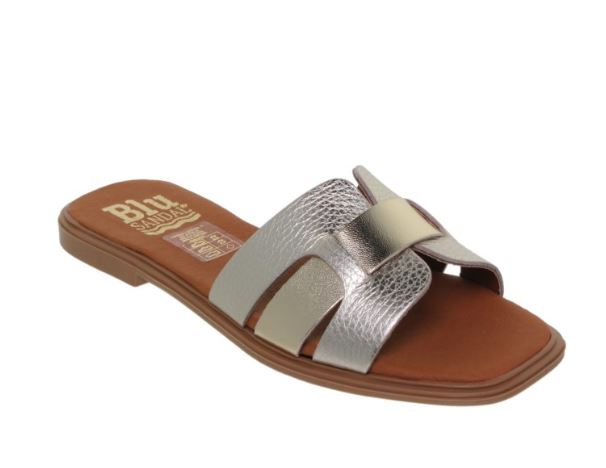 Mules doré en cuir