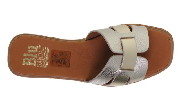 Mules doré en cuir