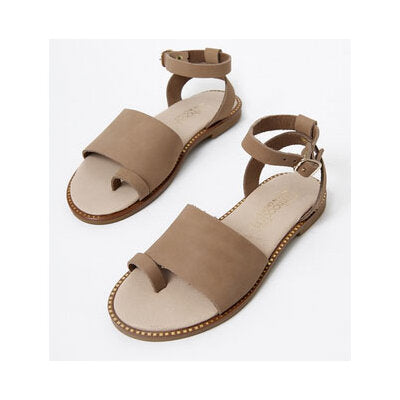 Sandale beige en daim
