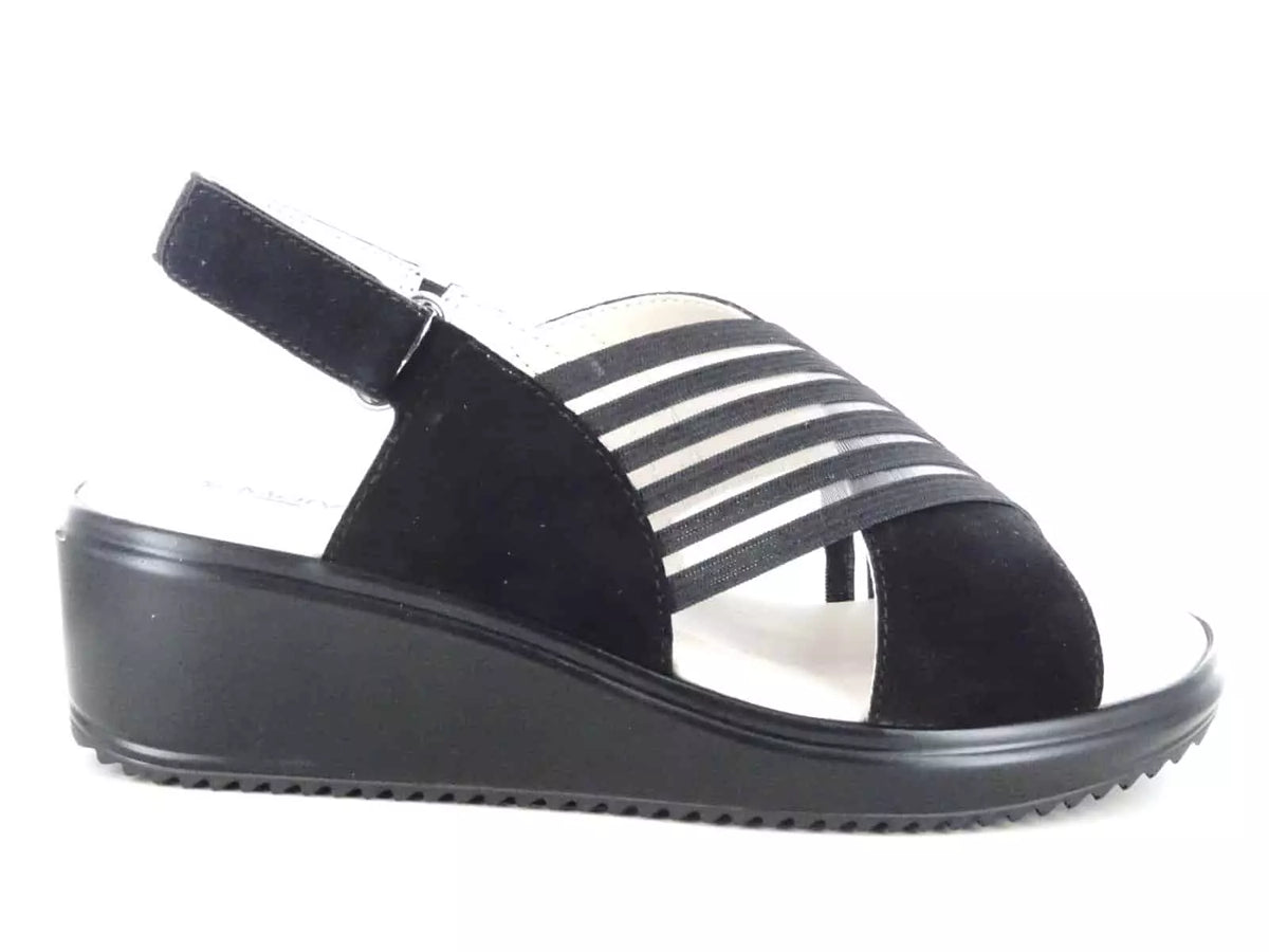 Sandales compensées en cuir confort