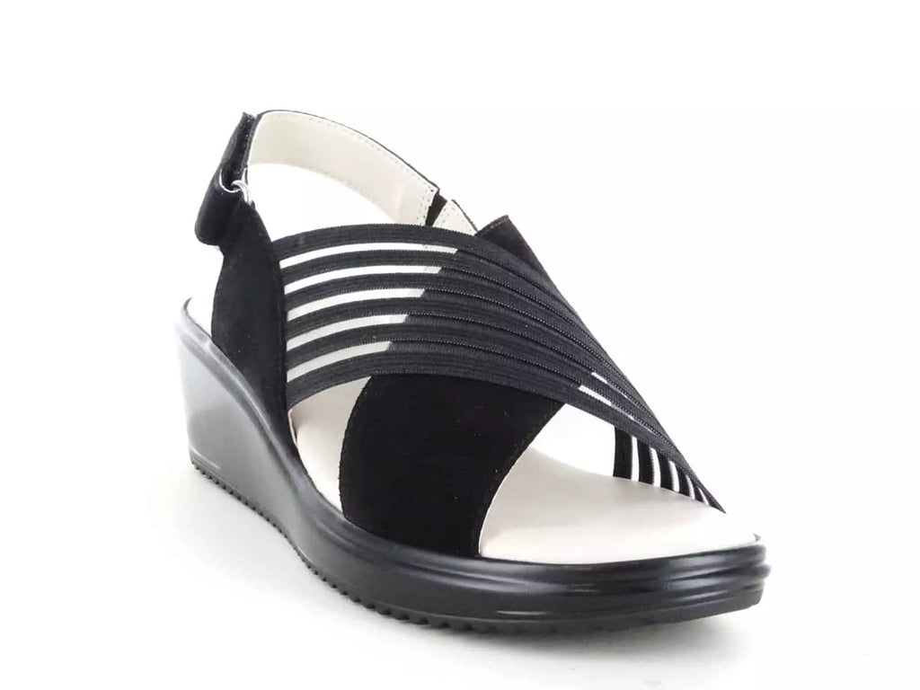 Sandales compensées en cuir confort